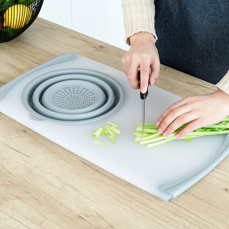 Innovative Multi-Functional 3 in 1 Chopping Board Detachable Folding Drain Basket Sink Cutting Board